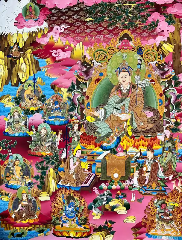 Thangka de Padmasambhava sur toile de coton
