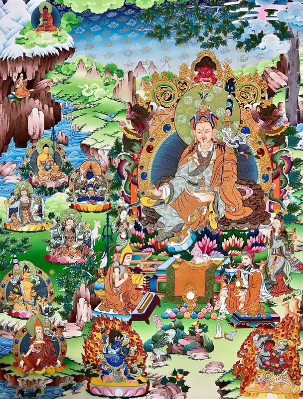 Thangka de Padmasambhava sur toile de coton