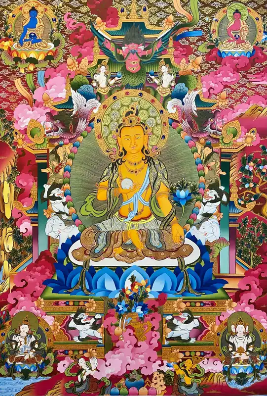 Thangka de Ksitigarbha sur toile de coton