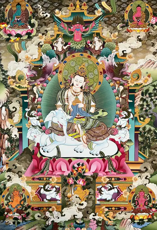 Thangka de Bodhisattva sur toile de coton