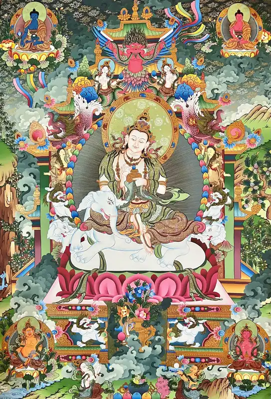 Thangka en coton fait à la main de Samantabhadra