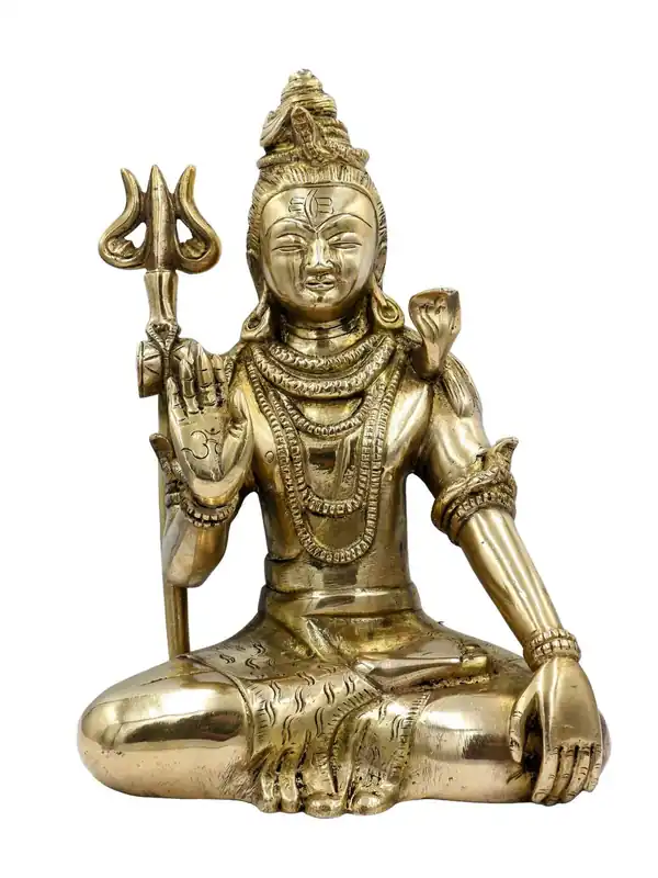 Statue en bronze du Seigneur Shiva – Fini brillant, 25 cm