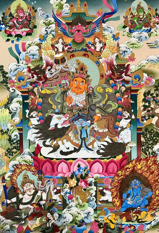 Thangka de Jambhala Namtose sur toile de coton