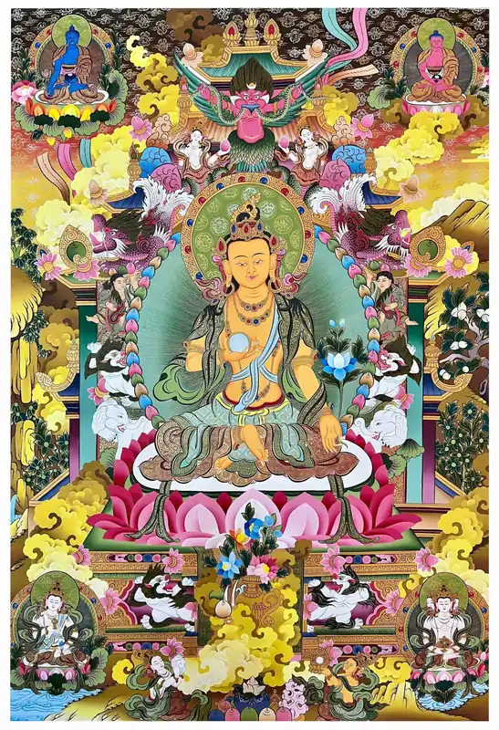 Thangka de Ksitigarbha sur toile de coton