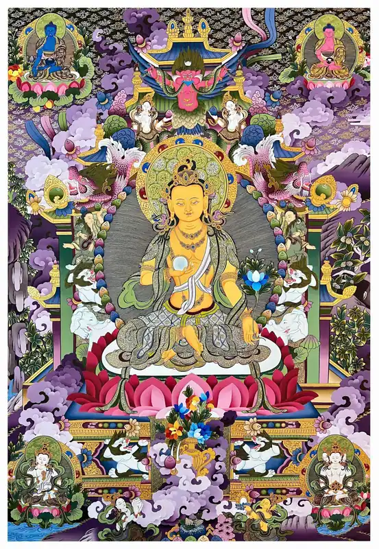Thangka de Ksitigarbha sur toile de coton