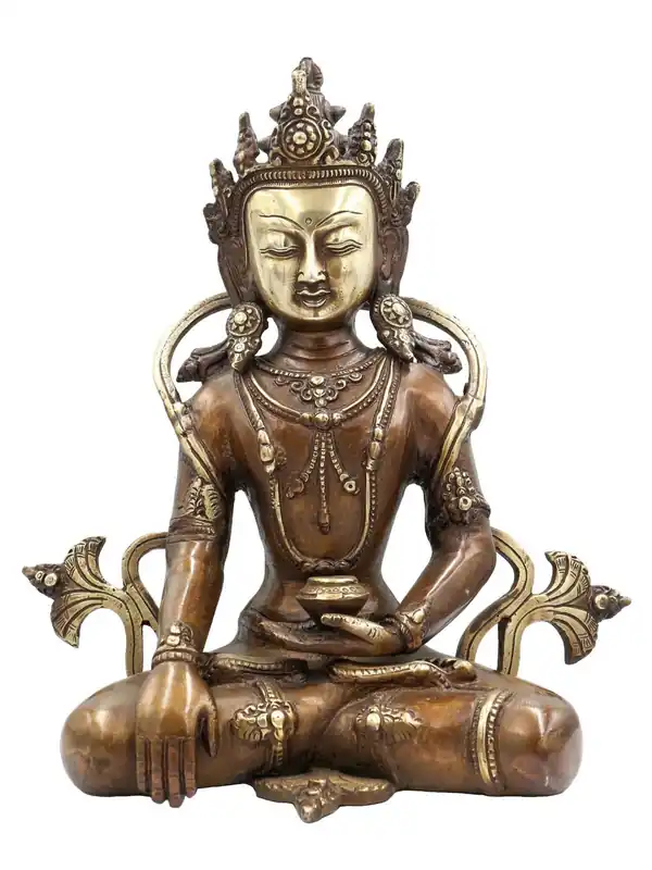 Statue en laiton de Bouddha Shakyamuni – 26 cm, Chef-d’œuvre artisanal pour la méditation