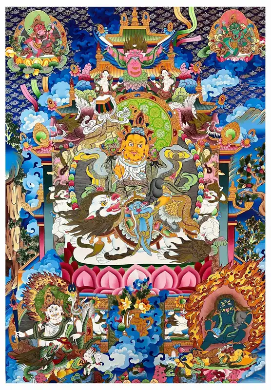 Thangka de Jambhala Namtose sur toile de coton