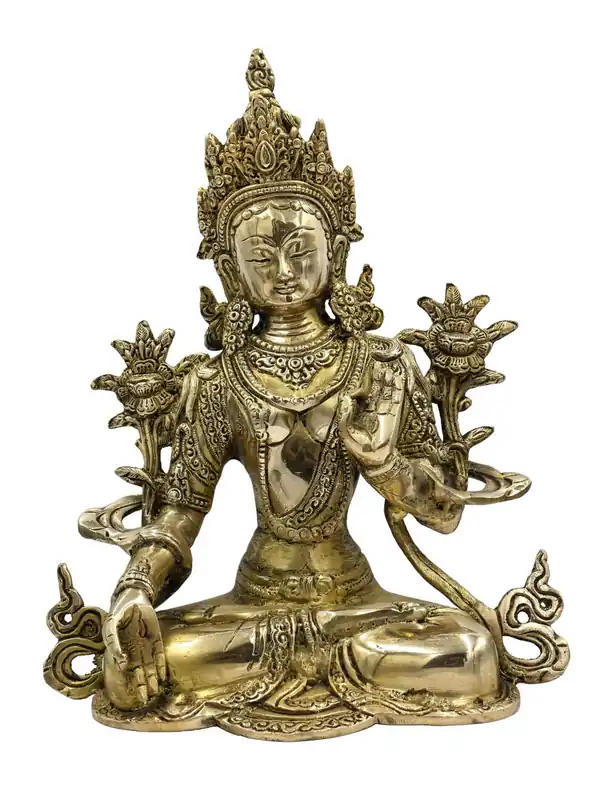 Statue de Tara Blanche à Finition Brillante