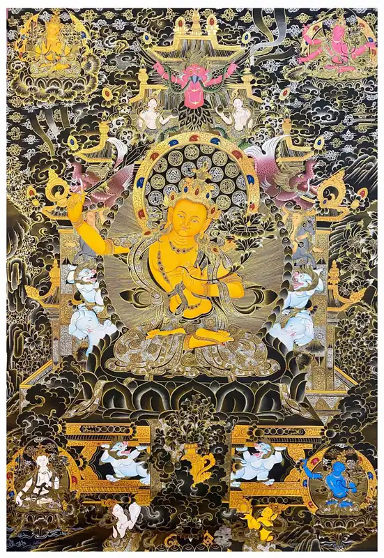 Thangka de Manjushri sur toile de coton