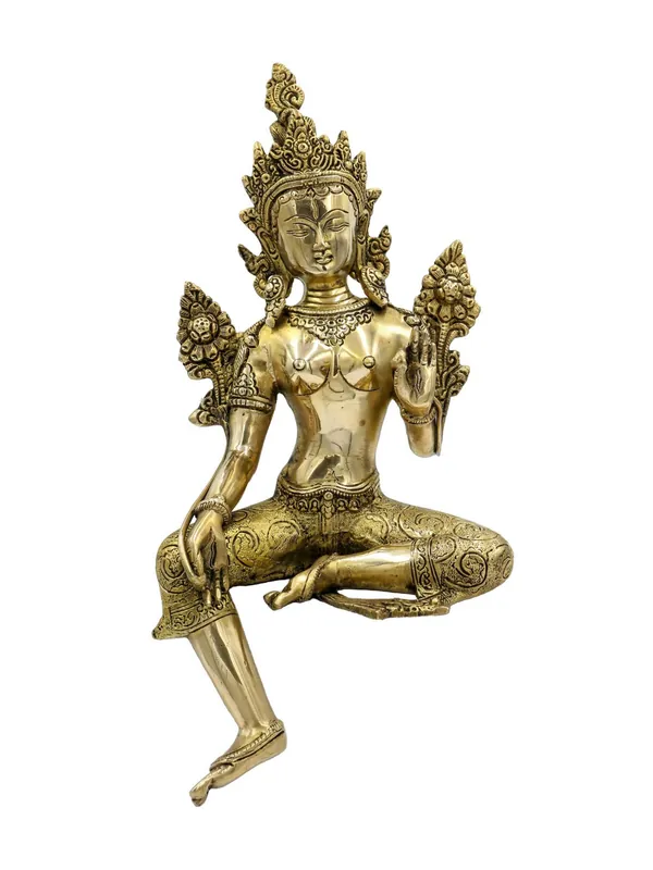 Statue de Tara Blanche en Laiton