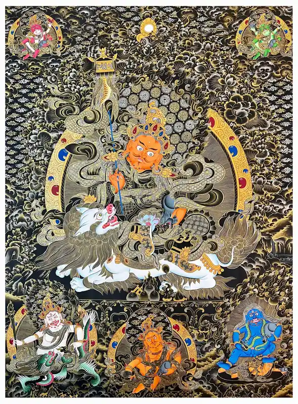 Thangka de Jambhala Namtose sur toile de coton