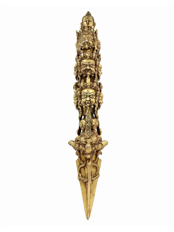 Phurba en métal bouddhiste en laiton de Vajrakilaya