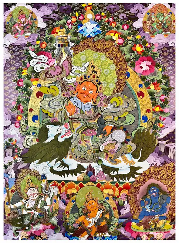Thangka de Jambhala Namtose sur toile de coton