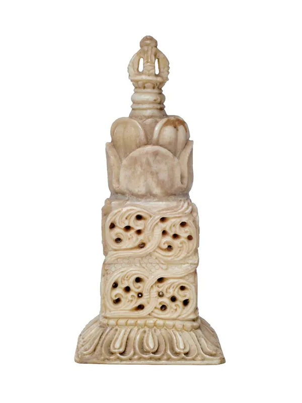 Sceau en os d’animal tibétain avec motif de dorje