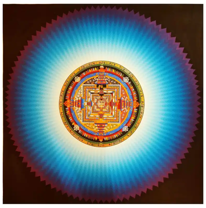 Thangka de Kalachakra – Art sur toile de coton peint en or