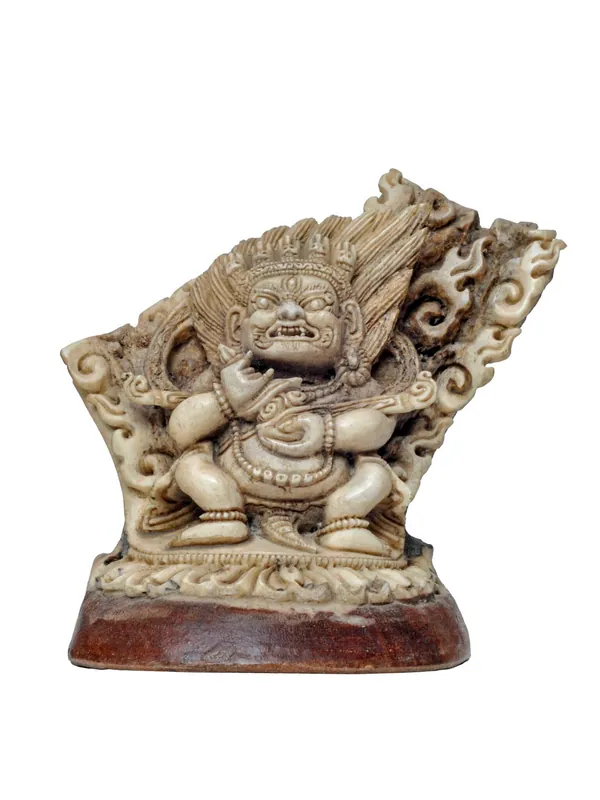 Sceau en os animalier avec Mahakala à deux bras