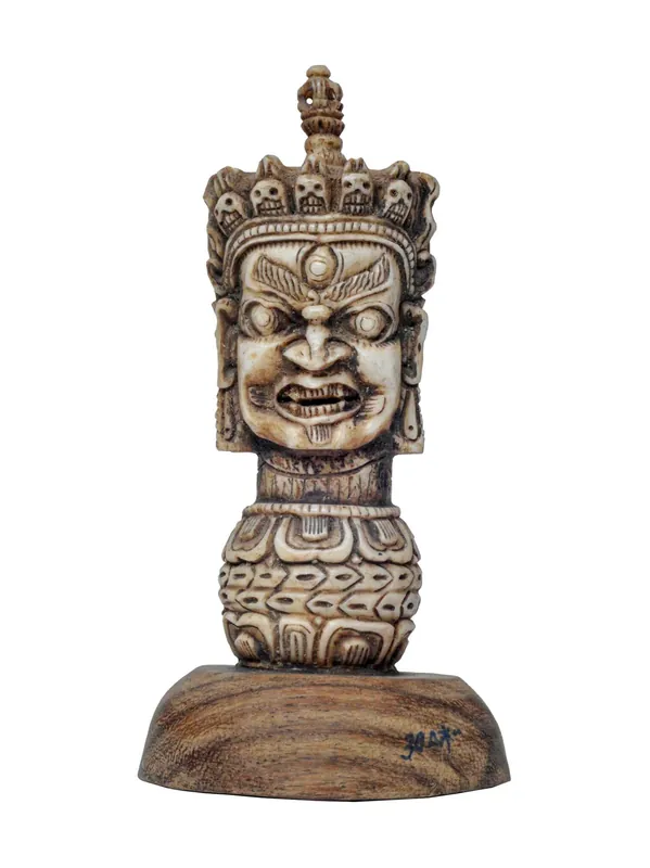Tampon en os animal tibétain de Mahakala