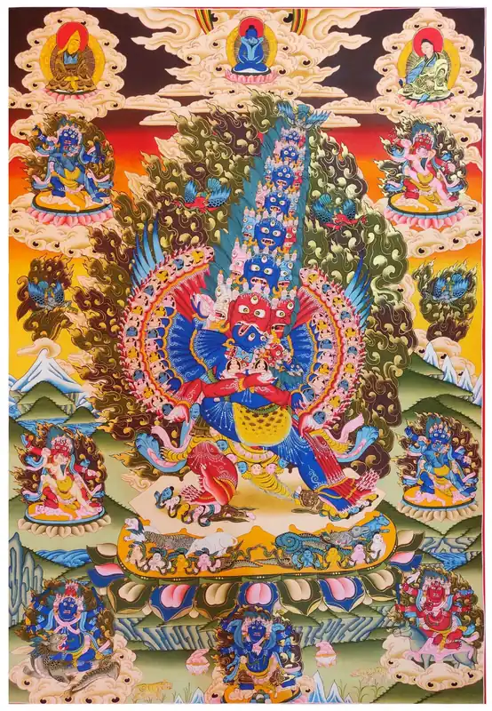 Thangka Hayvajra – Toile en coton peinte à la main