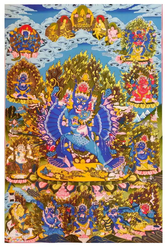 Thangka de Yamantaka sur toile de coton durable