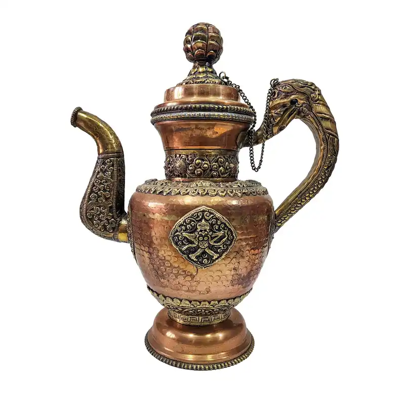 Vaisseau d’Offrande en Cuivre et Laiton Tibétain