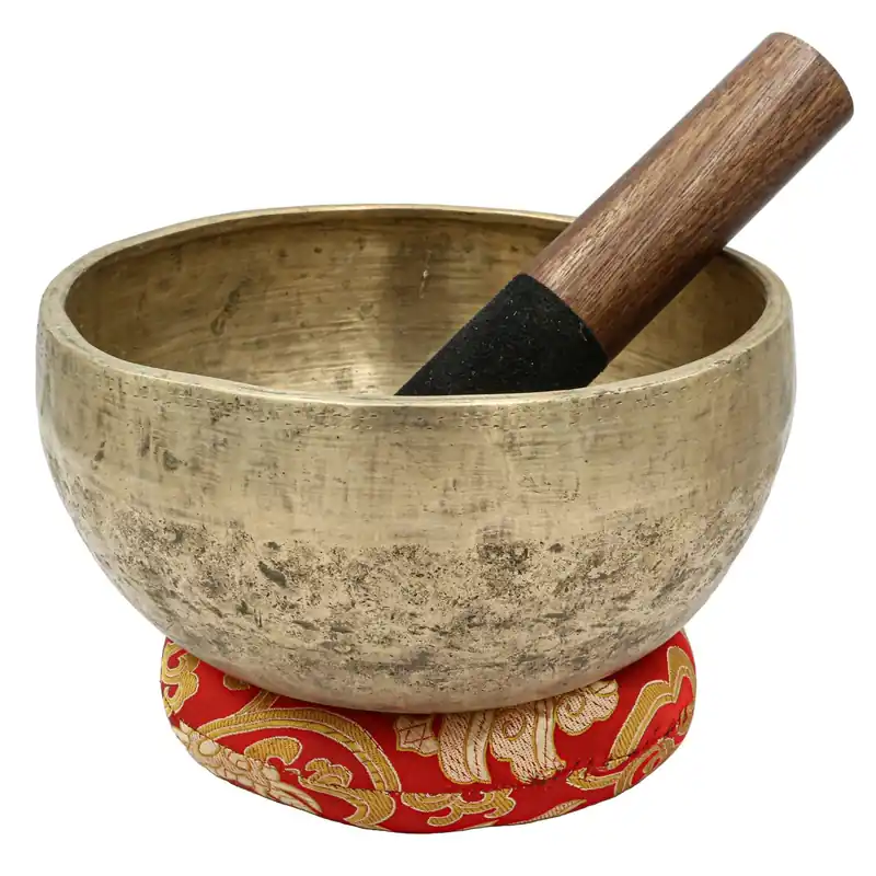 Bol chantant ancien en bronze à sept métaux
