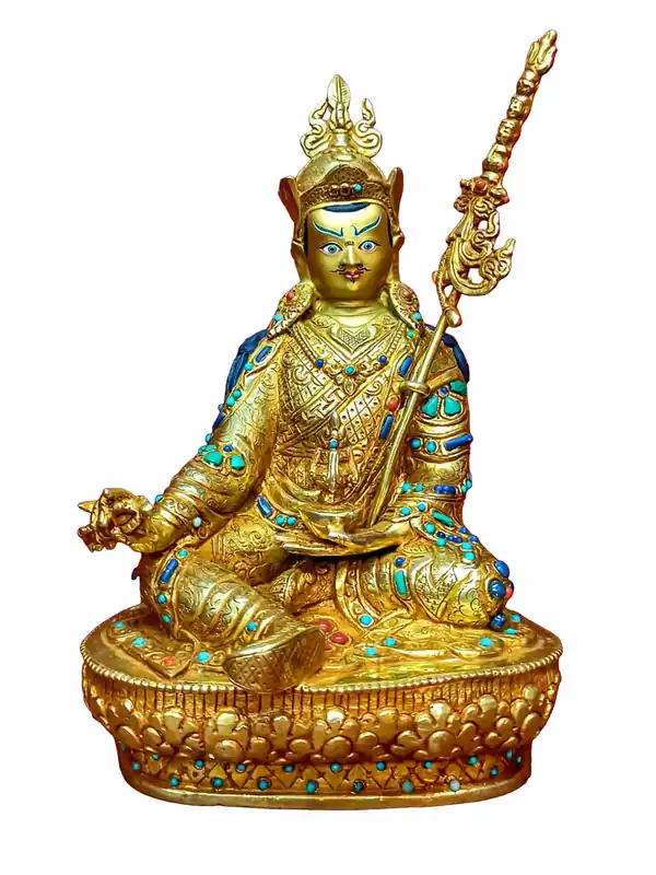 Statue en cuivre tibétaine de Guru Padmasambhava
