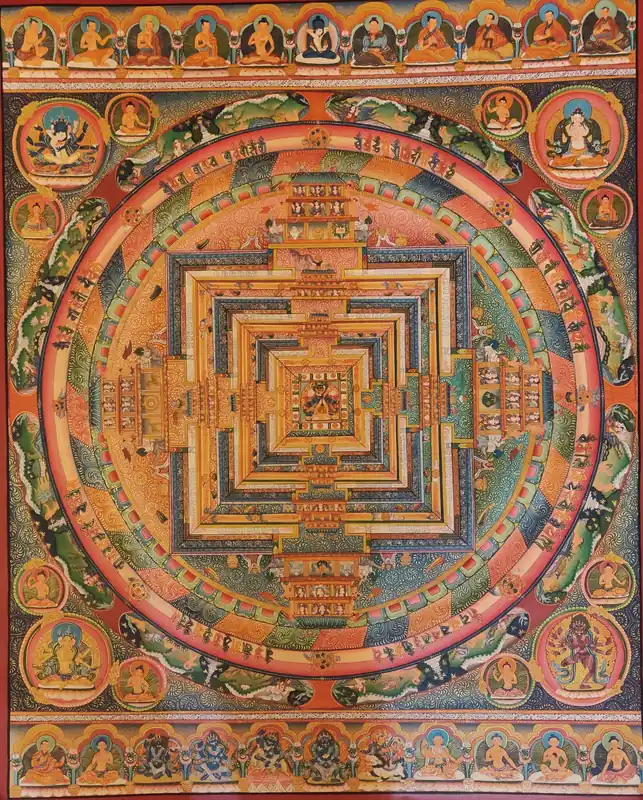 Thangka Mandala sur toile de coton