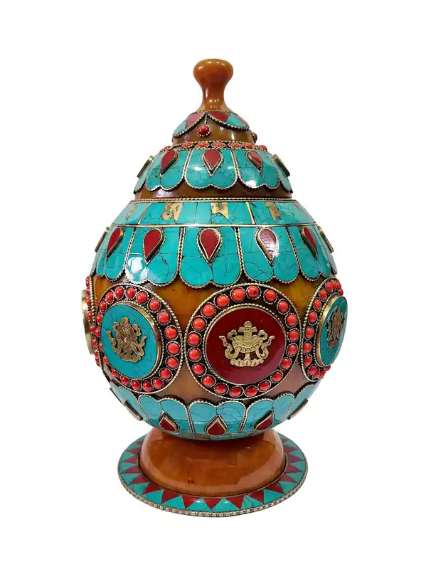 Boîte de Stupa Hlyosar – Récipient de Pr offerings en cuivre