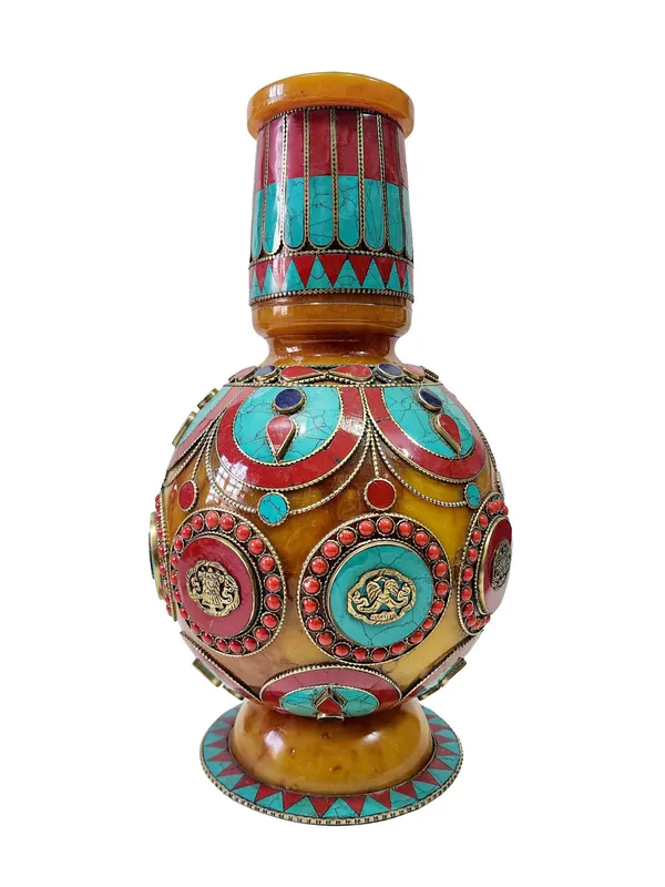Vaisseau d’offrande en cuivre de la boîte stupa Hlyosar