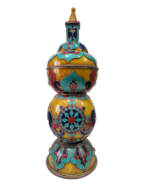 Boîte Stupa Hlyosar – Récipient d’offrande en cuivre