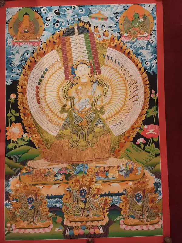 Thangka de Sitatapatra sur toile de coton
