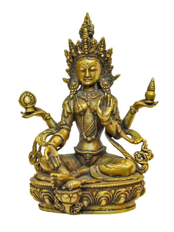 Statue en laiton de la déesse Lakshmi pour la prospérité