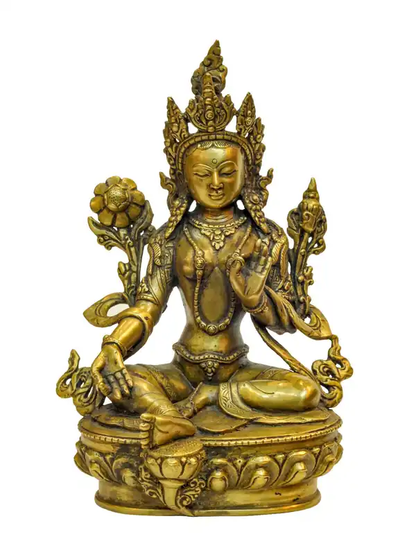 Statue bouddhique de Green Tara de 23 cm