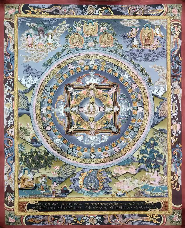 Thangka Mandala sur toile de coton