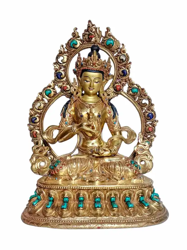 Statue de Vajrasattva en dorure 24 carats