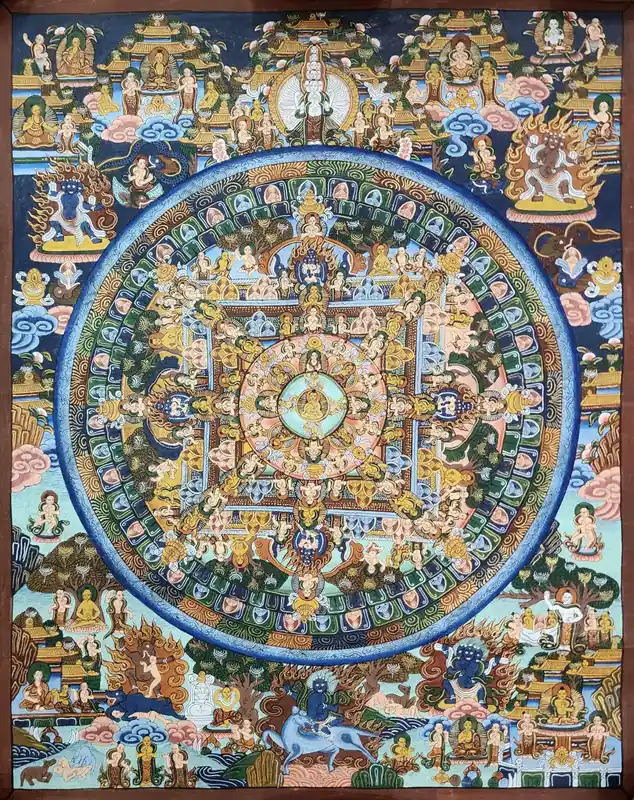 Art de mandala en thangka en coton fait main