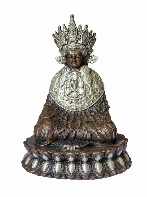 Statue miniature en cuivre du Bouddha Dipankara