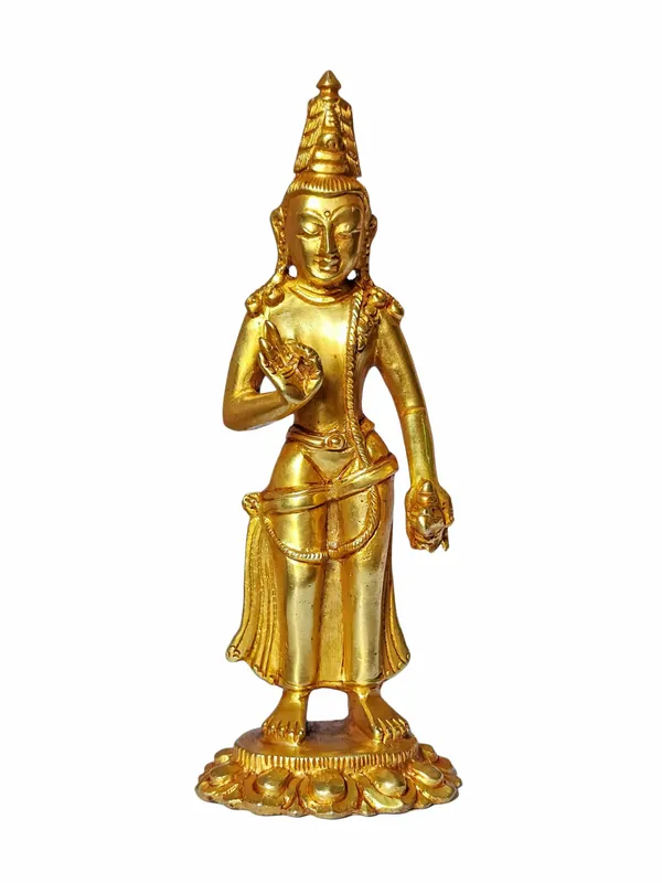 Statue miniature en cuivre de Maitreya Buddha – Incarnation de la Compassion