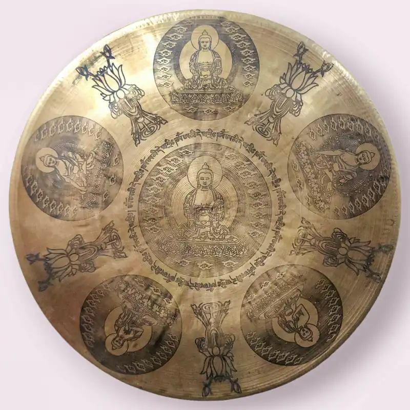 Gong de guérison tibétain en bronze – 23 cm pour la méditation