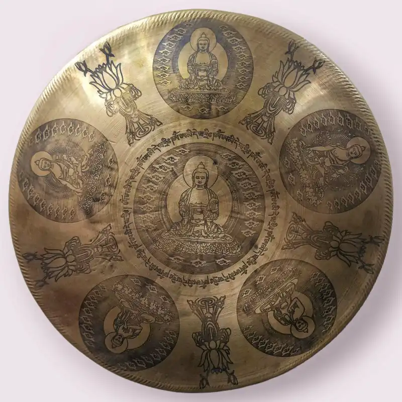 Gong Chau en bronze tibétain – Thérapie sonore sacrée pour l’harmonie intérieure