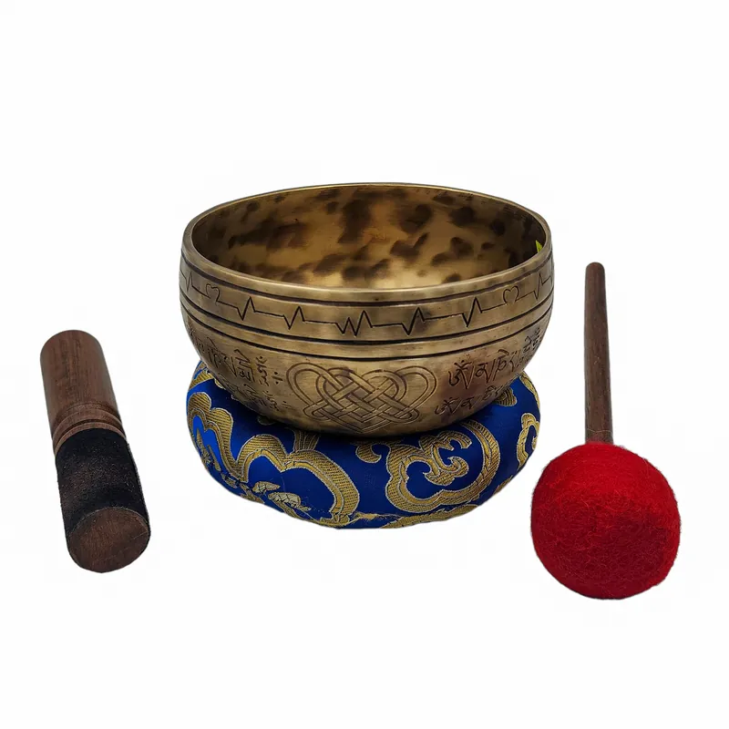 Sept bols chantants en bronze Jhumka Bati