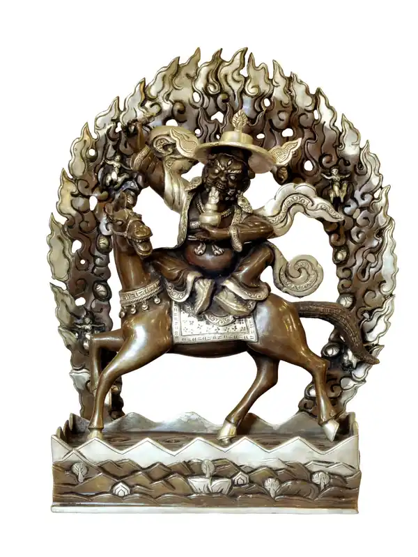 Statue en cuivre de Gyalpo Pehar – Protecteur tibétain