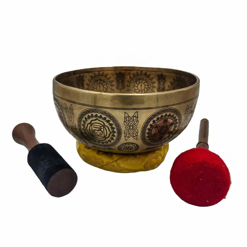 Bol chantant Jambati en sept métaux de bronze