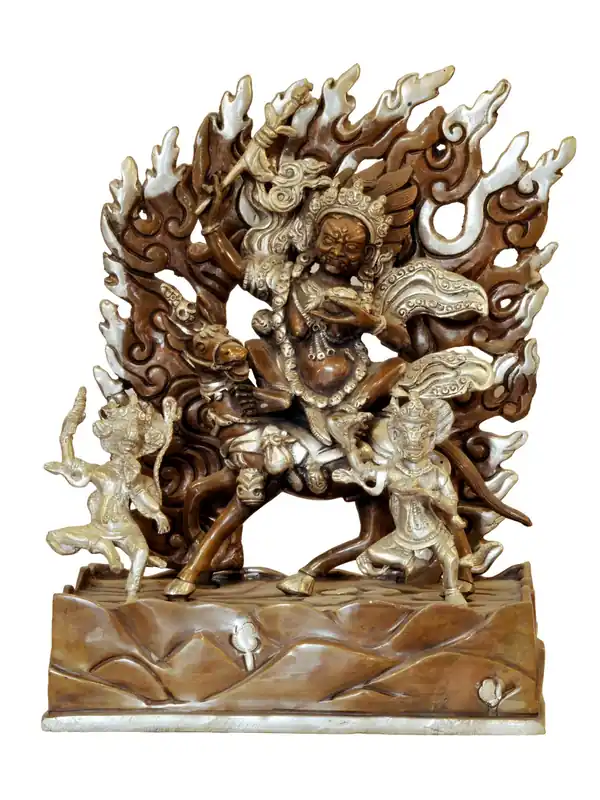 Statue en cuivre finement sculptée de Palden Lahmo – Un symbole de compassion et de force
