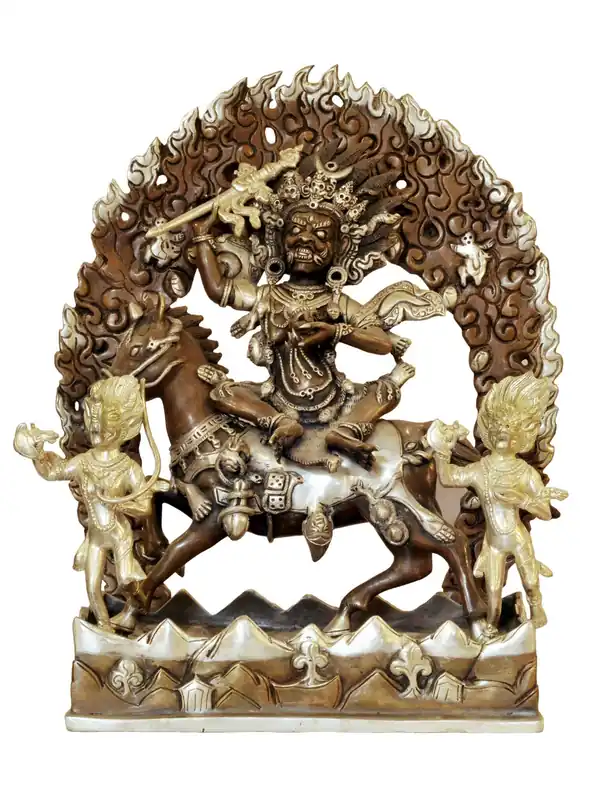 Statue en cuivre de Palden Lahmo – Une protectrice divine du bouddhisme vajrayāna