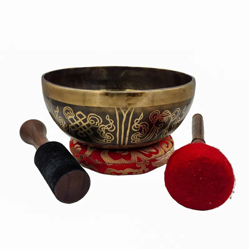 Bol chantant tibétain en sept métaux de bronze