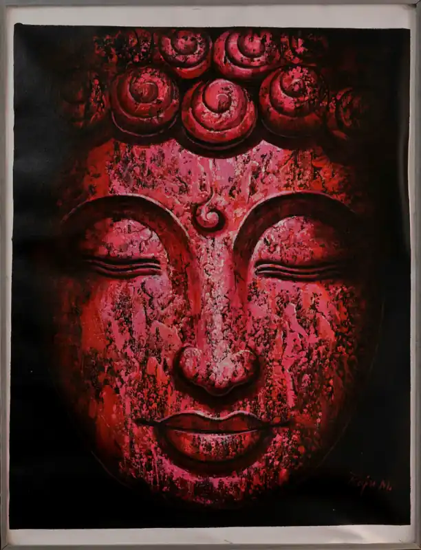 Peinture sur toile abstraite du Bouddha méditatif à l’huile