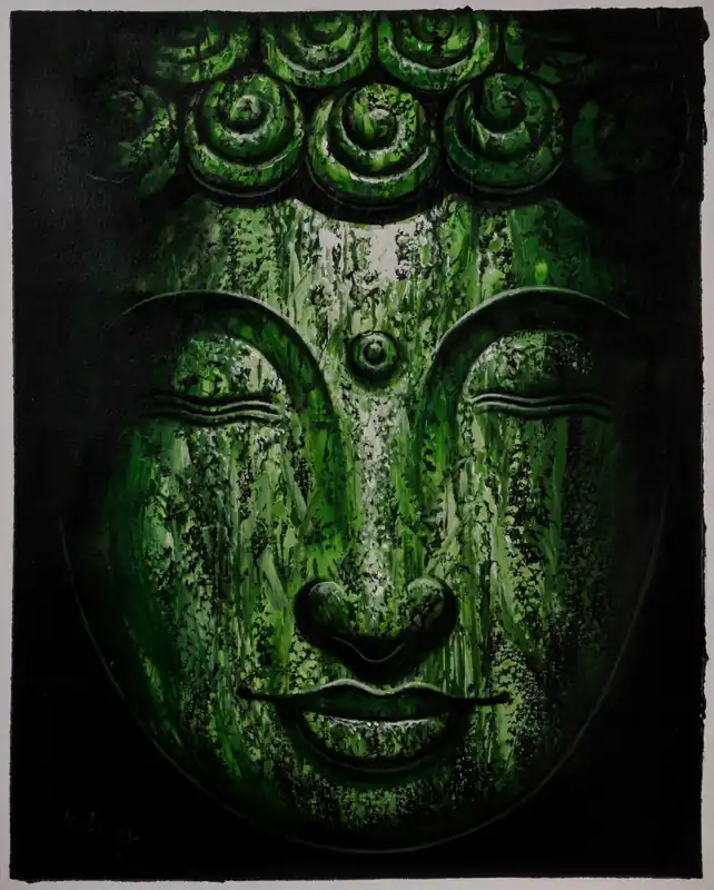 Peinture à l’huile sur toile de coton du Bouddha en méditation
