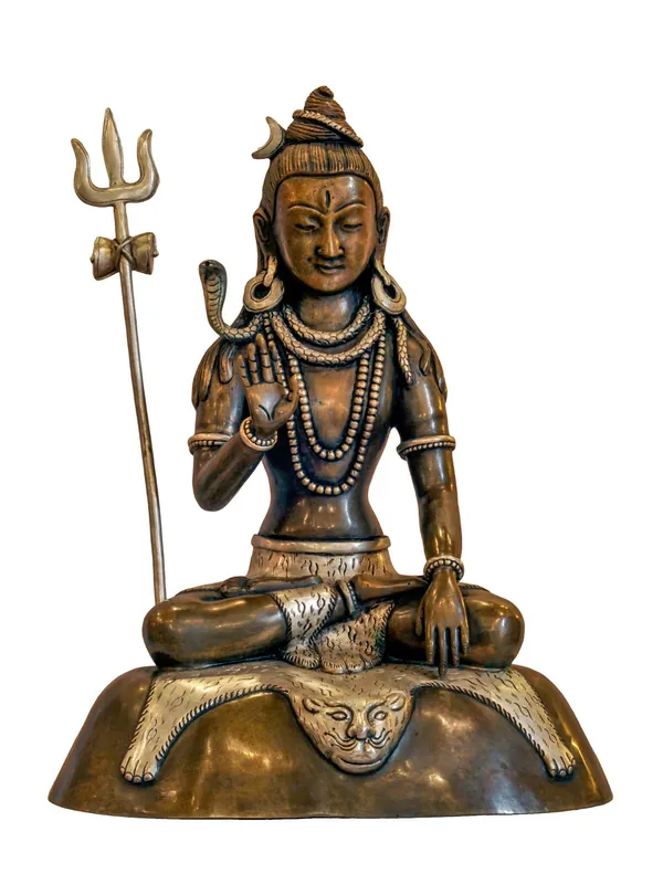 Statue de Shiva en cuivre – Représentation de Mahadev de 30 cm