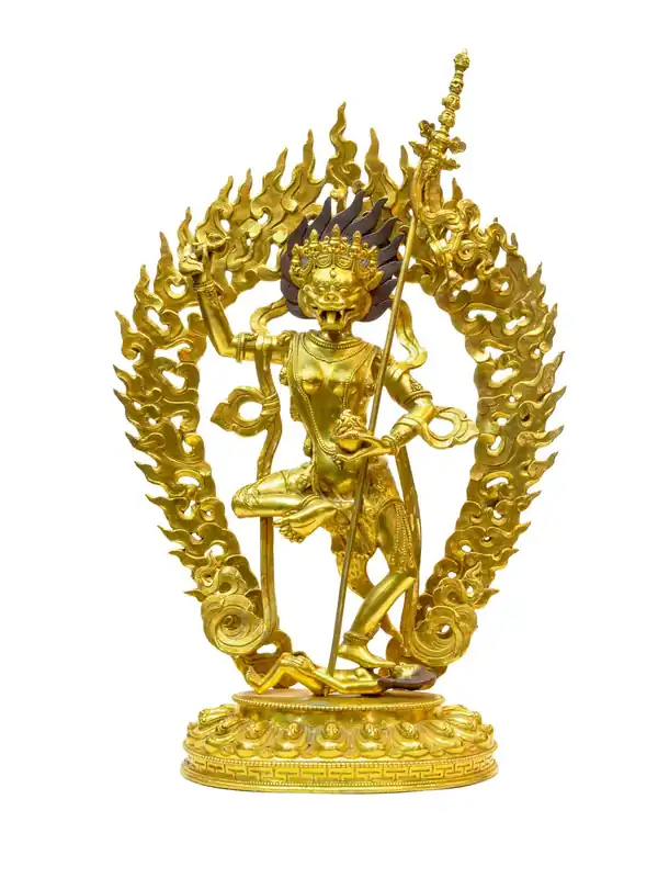 Statue de cuivre de Simhamukha Yogini – 45 cm